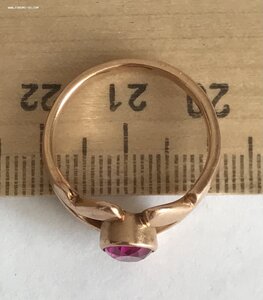 Золотое кольцо с корундом СССР. Корунд, золото 583 проба #9