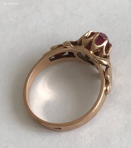 Золотое кольцо с корундом СССР. Корунд, золото 583 проба #11