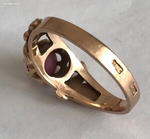 Золотое кольцо с корундом СССР. Корунд, золото 583 проба #11