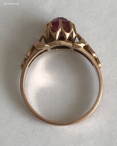 Золотое кольцо с корундом СССР. Корунд, золото 583 проба #11