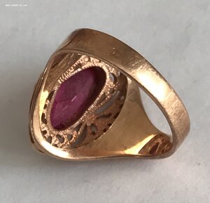 Золотое кольцо с корундом СССР. Корунд, золото 583 проба #14