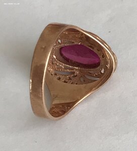 Золотое кольцо с корундом СССР. Корунд, золото 583 проба #14