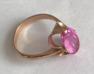 Золотое кольцо с корундом СССР. Корунд, золото 583 проба #15
