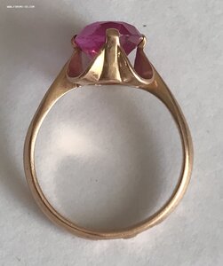 Золотое кольцо с корундом СССР. Корунд, золото 583 проба #15