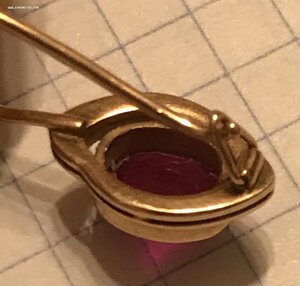 Золотые серьги с корундом СССР. Корунд, золото 583 проба #2