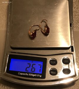 Золотые серьги с корундом СССР. Корунд, золото 583 проба #3