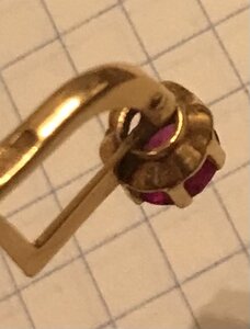 Золотые серьги с корундом СССР. Корунд, золото 583 проба #4