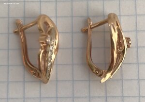 Золотые серьги с камнями. Золото 585 проба. #3