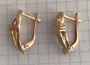 Золотые серьги с камнями. Золото 585 проба. #3