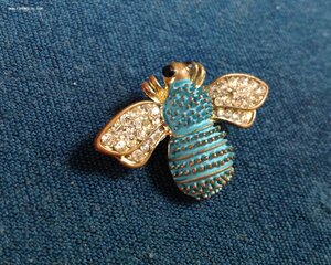 Голубая Чехословацкая Пчела бижутерия Брошка