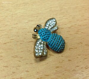 Голубая Чехословацкая Пчела бижутерия Брошка
