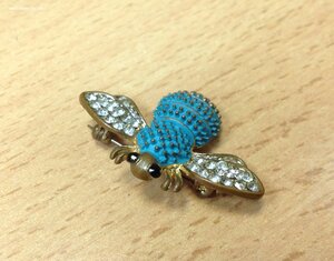 Голубая Чехословацкая Пчела бижутерия Брошка