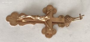 Огромный золотой нательный крест 583 проба со звездой.