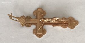 Огромный золотой нательный крест 583 проба со звездой.