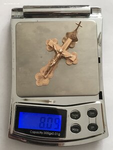 Огромный золотой нательный крест 583 проба со звездой.