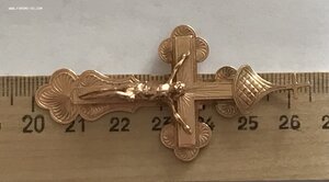 Огромный золотой нательный крест 583 проба со звездой.