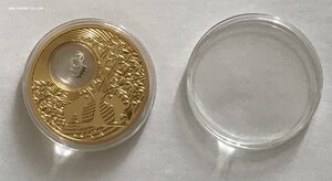 Серебряная монета 2 доллара 2013. Новая Зеландия. Слоны.