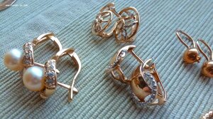 Серьги разные золото 585