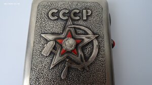 Портсигар Агитация, серебро 875 пр