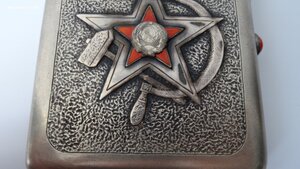 Портсигар Агитация, серебро 875 пр