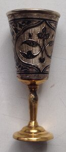 Набор рюмки + ваза серебро.