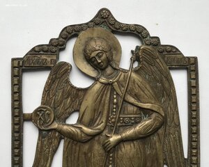 Большая прорезная меднолитая икона Архангел Гавриил
