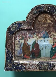 Большая храмовая икона Тайная Вечеря. По золоту. Ковчег.