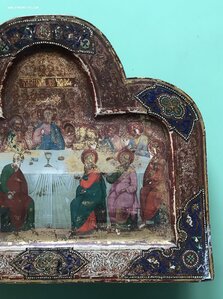 Большая храмовая икона Тайная Вечеря. По золоту. Ковчег.