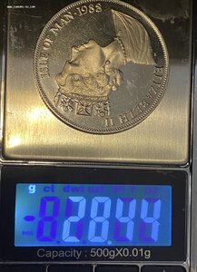 Остров Мэн. Одна крона 1988. Бесхвостая кошка Мэнкс. Серебро