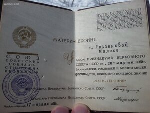 Мать героиня 106542 с малой грамотой вес 17.27 грамм