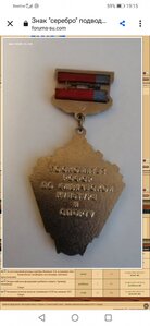 Знак "серебро" подводное плавание, на Чемпиона Мира