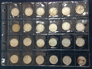 24 монеты по 20 копеекъ 1915 года Серебро
