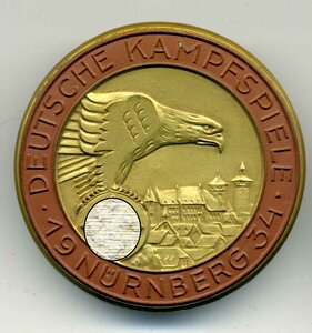 Медаль участнику "Немецких военных игр" NSDAP в Нюрнберге в
