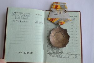 ОРДЕН ТРУДОВОЙ СЛАВЫ 3-й СТ. на женщину с документом