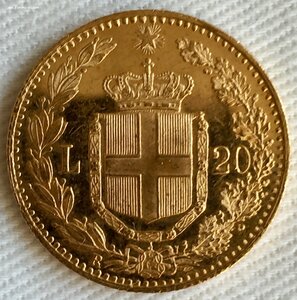 Италия 20 лир, 1882, Король Умберто I
