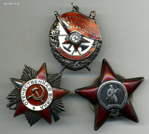 Комплект орденов ст.сержанта мехвода Шермана (БКЗ, КЗ, ОВ2)