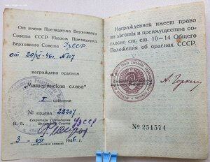 Матславы 1ст. № 22.207 и 2ст. № 14.319 с орденскими на одну