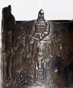 Подстаканник. Три богатыря. Серебро 875 пробы.