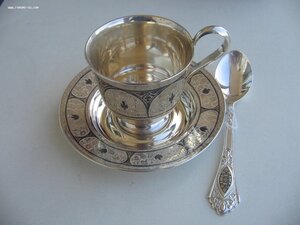 Чайная пара. Серебро. Два комплекта в корОбках.