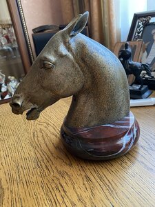 Мастер-модель "Голова лошади". Бронза. Яшма.