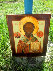 Икона "Николай Чудотворец" Палех. 19 век.