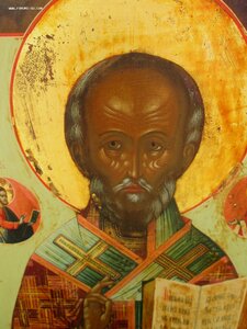 Икона "Николай Чудотворец" Палех. 19 век.