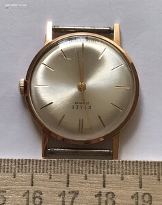 Золотые наручные мужские часы ПОЛЕТ. Золото 583 пробы.