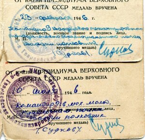 Много документов (Орденские книжки, удост. к медалям и др.)