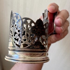 Два серебряных кубачинских подстаканника.Одним лотом.Серебро