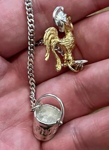 Золотой петушок. Пожарник. Серебро 925 пробы.