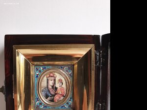 Икона Черниговская Богородица. Серебро 84. Эмаль.