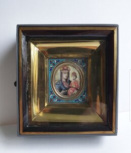 Икона Черниговская Богородица. Серебро 84. Эмаль.