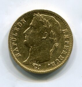 20 франков 1813 г. Наполеон. Золото 900 пробы.
