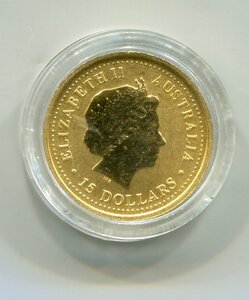 15 долларов 2003 г. Золото 999 пробы.